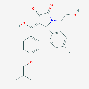molecular formula C24H27NO5 B253673 3-hydroxy-1-(2-hydroxyethyl)-4-(4-isobutoxybenzoyl)-5-(4-methylphenyl)-1,5-dihydro-2H-pyrrol-2-one 
