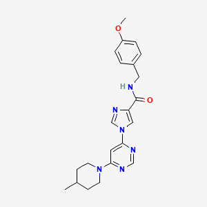 molecular formula C22H26N6O2 B2536730 N~4~-(4-甲氧基苄基)-1-[6-(4-甲基哌啶基)-4-嘧啶基]-1H-咪唑-4-甲酰胺 CAS No. 1251708-68-5