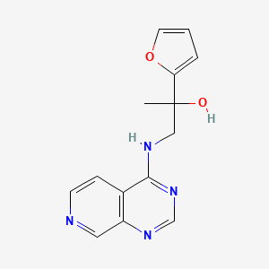 molecular formula C14H14N4O2 B2536731 2-(Furan-2-yl)-1-(pyrido[3,4-d]pyrimidin-4-ylamino)propan-2-ol CAS No. 2379986-49-7