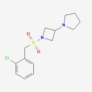 molecular formula C14H19ClN2O2S B2536733 1-[1-[(2-Chlorophenyl)methylsulfonyl]azetidin-3-yl]pyrrolidine CAS No. 2310139-55-8