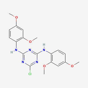 molecular formula C19H20ClN5O4 B2536742 6-chloro-N,N'-bis(2,4-dimethoxyphenyl)-1,3,5-triazine-2,4-diamine CAS No. 333326-28-6