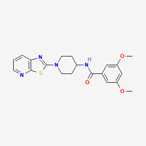 molecular formula C20H22N4O3S B2536744 3,5-dimethoxy-N-(1-(thiazolo[5,4-b]pyridin-2-yl)piperidin-4-yl)benzamide CAS No. 2034392-19-1