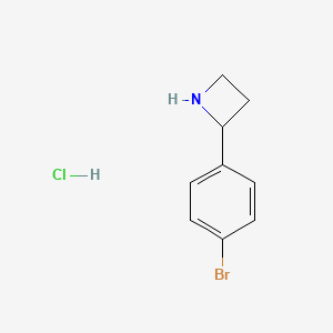 molecular formula C9H11BrClN B2536745 2-(4-Bromophenyl)azetidine hydrochloride CAS No. 1467062-15-2