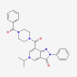 molecular formula C27H27N5O3 B2536749 7-(4-benzoylpiperazine-1-carbonyl)-5-isopropyl-2-phenyl-2H-pyrazolo[4,3-c]pyridin-3(5H)-one CAS No. 1040647-52-6