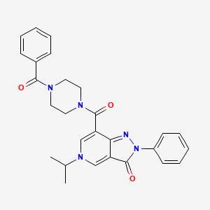 molecular formula C27H27N5O3 B2536749 7-(4-苯甲酰哌嗪-1-羰基)-5-异丙基-2-苯基-2H-吡唑并[4,3-c]吡啶-3(5H)-酮 CAS No. 1040647-52-6