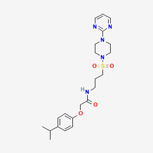 molecular formula C22H31N5O4S B2536752 2-(4-isopropylphenoxy)-N-(3-((4-(pyrimidin-2-yl)piperazin-1-yl)sulfonyl)propyl)acetamide CAS No. 1021221-62-4