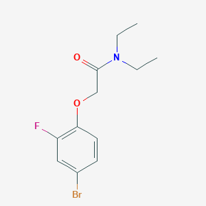 molecular formula C12H15BrFNO2 B2536756 2-(4-溴-2-氟苯氧基)-N,N-二乙基乙酰胺 CAS No. 1197558-28-3