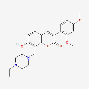 molecular formula C24H28N2O5 B2536759 3-(2,4-二甲氧基苯基)-8-((4-乙基哌嗪-1-基)甲基)-7-羟基-2H-色烯-2-酮 CAS No. 864752-34-1