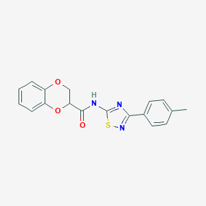molecular formula C18H15N3O3S B253676 N-[3-(4-methylphenyl)-1,2,4-thiadiazol-5-yl]-2,3-dihydro-1,4-benzodioxine-2-carboxamide 