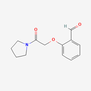 molecular formula C13H15NO3 B2536766 2-(2-Oxo-2-pyrrolidin-1-ylethoxy)benzaldehyde CAS No. 879362-24-0
