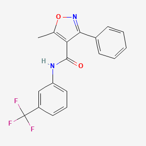 molecular formula C18H13F3N2O2 B2536769 5-methyl-3-phenyl-N-[3-(trifluoromethyl)phenyl]-1,2-oxazole-4-carboxamide CAS No. 432518-45-1
