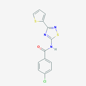 molecular formula C13H8ClN3OS2 B253677 4-chloro-N-[3-(2-thienyl)-1,2,4-thiadiazol-5-yl]benzamide 