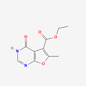 molecular formula C10H10N2O4 B2536778 Ethyl 6-methyl-4-oxo-3,4-dihydrofuro[2,3-d]pyrimidine-5-carboxylate CAS No. 848316-19-8