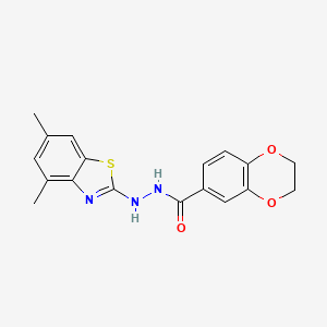 N'-(4,6-dimethyl-1,3-benzothiazol-2-yl)-2,3-dihydro-1,4-benzodioxine-6-carbohydrazide