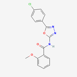 molecular formula C16H12ClN3O3 B2536784 N-(5-(4-chlorophenyl)-1,3,4-oxadiazol-2-yl)-2-methoxybenzamide CAS No. 865287-23-6