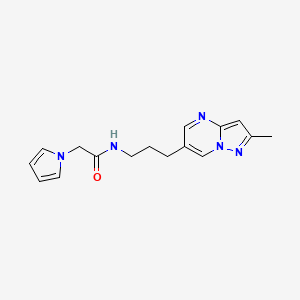 molecular formula C16H19N5O B2536786 N-(3-(2-甲基吡唑并[1,5-a]嘧啶-6-基)丙基)-2-(1H-吡咯-1-基)乙酰胺 CAS No. 1797142-18-7