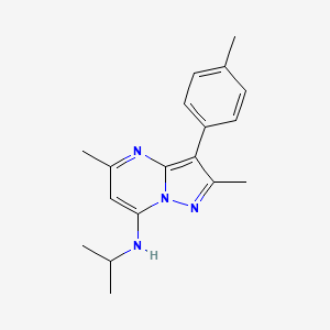 molecular formula C18H22N4 B2536788 2,5-dimethyl-3-(4-methylphenyl)-N-(propan-2-yl)pyrazolo[1,5-a]pyrimidin-7-amine CAS No. 890610-97-6