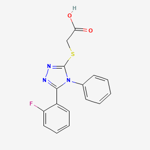 molecular formula C16H12FN3O2S B2536789 2-{[5-(2-fluorophenyl)-4-phenyl-4H-1,2,4-triazol-3-yl]sulfanyl}acetic acid CAS No. 730973-18-9
