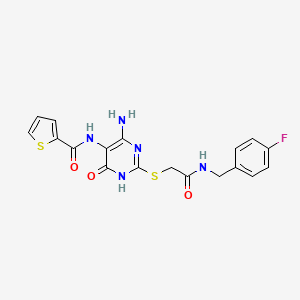 N-(4-amino-2-((2-((4-fluorobenzyl)amino)-2-oxoethyl)thio)-6-oxo-1,6-dihydropyrimidin-5-yl)thiophene-2-carboxamide