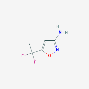 molecular formula C5H6F2N2O B2536791 5-(1,1-Difluoroethyl)-1,2-oxazol-3-amine CAS No. 1556217-73-2