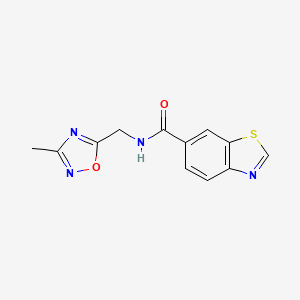 molecular formula C12H10N4O2S B2536794 N-((3-methyl-1,2,4-oxadiazol-5-yl)methyl)benzo[d]thiazole-6-carboxamide CAS No. 1226431-32-8