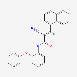 molecular formula C26H18N2O2 B2536796 (E)-2-cyano-3-naphthalen-1-yl-N-(2-phenoxyphenyl)prop-2-enamide CAS No. 479527-11-2