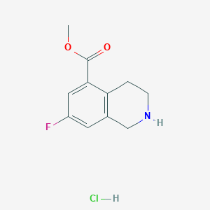 molecular formula C11H13ClFNO2 B2536810 7-氟-1,2,3,4-四氢异喹啉-5-甲酸甲酯；盐酸盐 CAS No. 2305252-86-0
