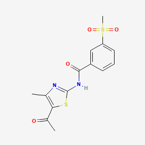 molecular formula C14H14N2O4S2 B2536811 N-(5-乙酰基-4-甲基噻唑-2-基)-3-(甲基磺酰基)苯甲酰胺 CAS No. 896287-45-9