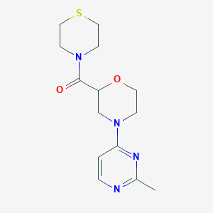 molecular formula C14H20N4O2S B2536816 [4-(2-Methylpyrimidin-4-yl)morpholin-2-yl]-thiomorpholin-4-ylmethanone CAS No. 2415565-87-4