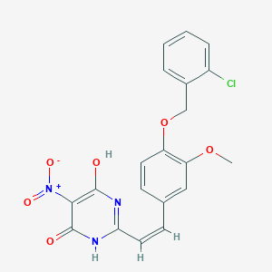 2-[(Z)-2-{4-[(2-chlorobenzyl)oxy]-3-methoxyphenyl}ethenyl]-6-hydroxy-5-nitropyrimidin-4(3H)-one