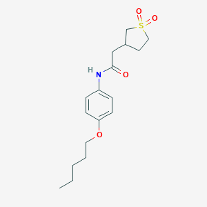 molecular formula C17H25NO4S B253682 2-(1,1-dioxothiolan-3-yl)-N-(4-pentoxyphenyl)acetamide 