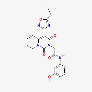 molecular formula C21H23N5O5 B2536820 2-[4-(5-ethyl-1,2,4-oxadiazol-3-yl)-1,3-dioxo-5,6,7,8-tetrahydro-1H-pyrido[1,2-c]pyrimidin-2(3H)-yl]-N-(3-methoxyphenyl)acetamide CAS No. 1775485-73-8