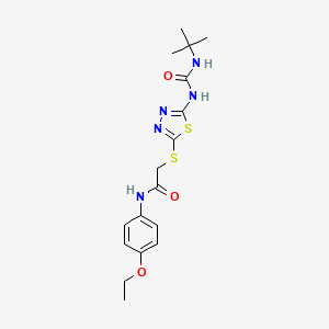 2-[[5-(tert-butylcarbamoylamino)-1,3,4-thiadiazol-2-yl]sulfanyl]-N-(4-ethoxyphenyl)acetamide