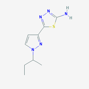 molecular formula C9H13N5S B2536822 5-(1-sec-Butyl-1H-pyrazol-3-yl)-1,3,4-thiadiazol-2-amine CAS No. 1946812-76-5