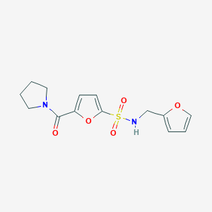 molecular formula C14H16N2O5S B2536827 N-(furan-2-ylmethyl)-5-(pyrrolidine-1-carbonyl)furan-2-sulfonamide CAS No. 1170978-81-0