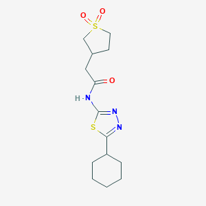 N-(5-cyclohexyl-1,3,4-thiadiazol-2-yl)-2-(1,1-dioxothiolan-3-yl)acetamide