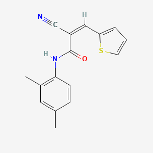 molecular formula C16H14N2OS B2536838 (Z)-2-Cyano-N-(2,4-dimethylphenyl)-3-thiophen-2-ylprop-2-enamide CAS No. 891058-92-7