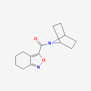 molecular formula C14H18N2O2 B2536839 3-{7-Azabicyclo[2.2.1]heptane-7-carbonyl}-4,5,6,7-tetrahydro-2,1-benzoxazole CAS No. 2199705-11-6