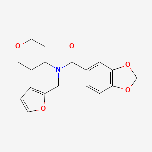 N-(furan-2-ylmethyl)-N-(tetrahydro-2H-pyran-4-yl)benzo[d][1,3]dioxole-5-carboxamide