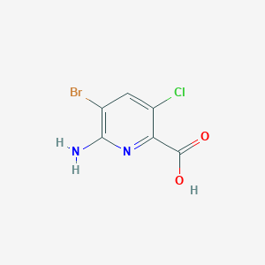 molecular formula C6H4BrClN2O2 B2536852 6-Amino-5-bromo-3-chloropyridine-2-carboxylic acid CAS No. 2010955-37-8