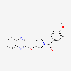 molecular formula C20H18FN3O3 B2536860 2-{[1-(3-Fluoro-4-methoxybenzoyl)pyrrolidin-3-yl]oxy}quinoxaline CAS No. 2097916-52-2