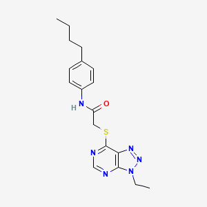 molecular formula C18H22N6OS B2536866 N-(4-丁基苯基)-2-((3-乙基-3H-[1,2,3]三唑并[4,5-d]嘧啶-7-基)硫代)乙酰胺 CAS No. 1058238-76-8