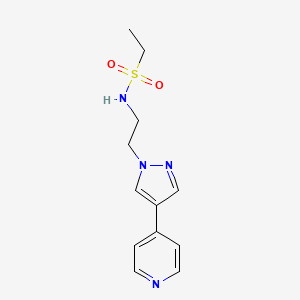 molecular formula C12H16N4O2S B2536871 N-{2-[4-(pyridin-4-yl)-1H-pyrazol-1-yl]ethyl}ethane-1-sulfonamide CAS No. 2034323-25-4