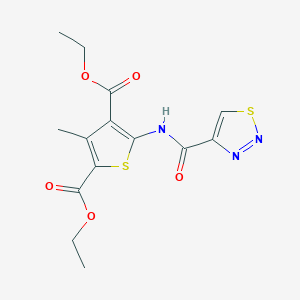 molecular formula C14H15N3O5S2 B253688 Diethyl 3-methyl-5-[(1,2,3-thiadiazol-4-ylcarbonyl)amino]thiophene-2,4-dicarboxylate 