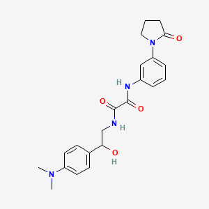 molecular formula C22H26N4O4 B2536882 N1-(2-(4-(dimethylamino)phenyl)-2-hydroxyethyl)-N2-(3-(2-oxopyrrolidin-1-yl)phenyl)oxalamide CAS No. 1421478-05-8