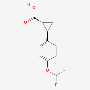 molecular formula C11H10F2O3 B2536887 (1R,2R)-2-[4-(difluoromethoxy)phenyl]cyclopropane-1-carboxylic acid CAS No. 1807937-62-7