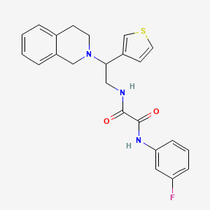 molecular formula C23H22FN3O2S B2536899 N1-(2-(3,4-dihydroisoquinolin-2(1H)-yl)-2-(thiophen-3-yl)ethyl)-N2-(3-fluorophenyl)oxalamide CAS No. 954696-93-6