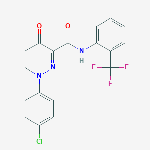 molecular formula C18H11ClF3N3O2 B253690 1-(4-chlorophenyl)-4-oxo-N-[2-(trifluoromethyl)phenyl]-1,4-dihydropyridazine-3-carboxamide 