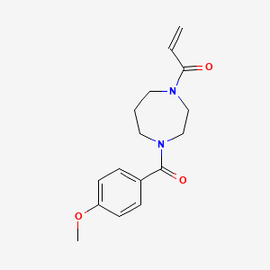 molecular formula C16H20N2O3 B2536905 1-[4-(4-Methoxybenzoyl)-1,4-diazepan-1-yl]prop-2-en-1-one CAS No. 2179723-73-8