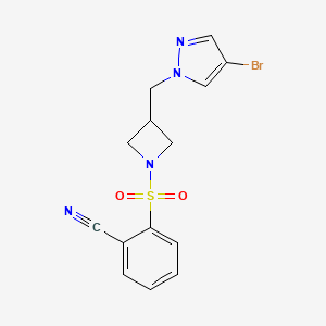 2-[3-[(4-Bromopyrazol-1-yl)methyl]azetidin-1-yl]sulfonylbenzonitrile